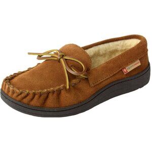 Women's Brown Memory Foam Rubber Insole Faux Fur Anti Slip Sole Slippers Boot